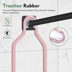 Shower Caddy Hanging, Over Head Shower Caddy Shower Storage Rack Basket with Hooks for Razor and Sponge Rustproof, No Drilling, Accessories for Bathroom and Kitchen, pink - Image 5