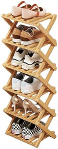 YYW Bamboo Shoe Rack, Foldable Vertical Free Standing Shoe Storage Shelf by YYW
