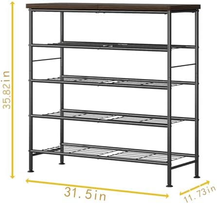 SUOERNUO 5 Tier Shoe Rack Organizer for Closet Shoe Storage for Entryway - Image 2