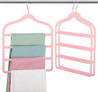 Velvet Pant Clothes Hanger Space Saving Non Slip Hanger Jean Slack Hangers | Multiple Velvet Hanger Closet Organizer Storage and Organization for Jeans,Scarf,Tie(Pink, 3) by Myfolrena
