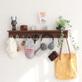Wall Mount Walnut Coat Rack, 5 Brass Hooks, Floating Shelf by CreatedOn2005