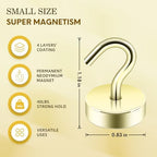Neosmuk Magnetic Hooks Steel Tube Design for Cruise,40lb+ Gold,10 Pack - Image 5