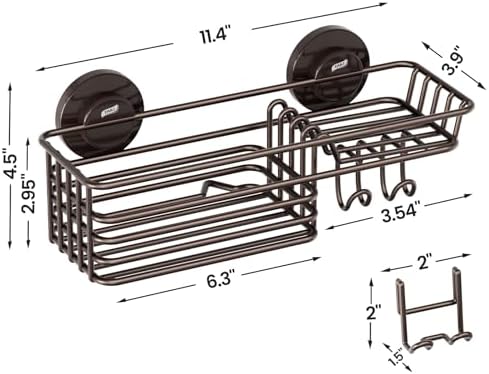 LEVERLOC Shower Caddy Suction Cup, Heavy Duty Bathroom Organizer for Shower - Image 5