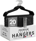 Utopia Home Velvet Hangers, Black, 20 Pack | Luxury Non-Slip Slim Pant & Coat Hangers | Strong Space-Saving Clothes Hangers | 360° Swivel Hook by UTOPIAHOME