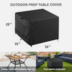Outdoor Patio Square Table Cover 36 inch Black - Image 2