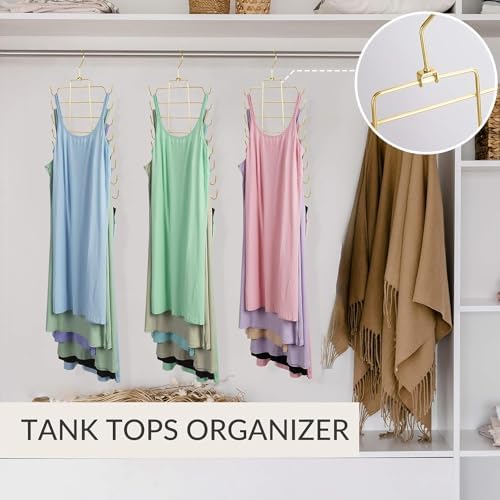 ZEDODIER 3 Pack Tank Top Hanger, Bra Organizer for Closet, Space Saving | 48 Hooks Total, Sturdy Metal, 360° Rotating, Foldable Design, Hanging Closet Organizers and Storage for Apartments and Dorms - Image 4
