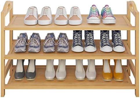 UDEAR Bamboo Shoe Rack 3-Tier Shoe Storage Organizer Entryway Shoe Shelf - Image 5