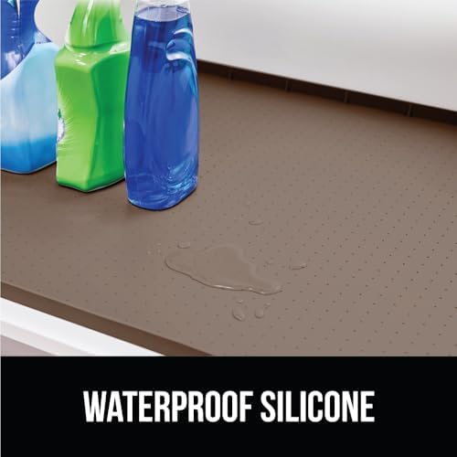 GORILLA GRIP Waterproof Silicone Under Sink Mat, Stay in Place 19x34 Coffee - Image 3