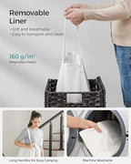 SONGMICS Laundry Hamper with Lid, 23.8 Gal (90 L) Synthetic Rattan,Foldable - Image 6