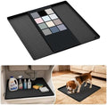 URMONA Waterproof Silicone Under Sink Mat 19'' x 19'' Shelf Liner for Kitchen and Bathroom, Cabinet and Counter Protector, Storage and Organizers, Litter Mat, Pet Cat Puppy Essentials(Black) by URMONA