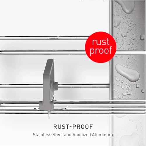 simplehuman Adjustable and Extendable Shower Caddy Large, Stainless Steel and Anodized Aluminum - Image 5