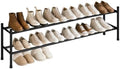 STORAGE MANIAC Long Expandable Shoe Rack, 12 Pairs Metal Wide Stackable Shoe Rack, Adjustable Shoes Shelf, Freestanding Shoes Organizer for Closet, Entryway, Hallway, Garage, Front Door, 2 Tiers by STORAGEMANIAC