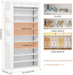 OYREL Shoe Rack Sturdy 10 Tier Tall + Dustproof Cover Large Storage - Image 3