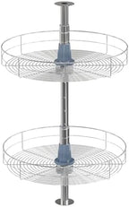 Dowell 18" Round Lazy Susan, 2 Shelves, Kitchen Wall Corner Cabinet Organizer (Chrome 4001 360D) by DowellKitchenBath