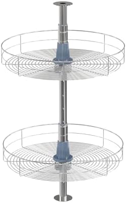 Dowell 18" Round Lazy Susan, 2 Shelves, Kitchen Wall Corner Cabinet Organizer (Chrome 4001 360D) by DowellKitchenBath