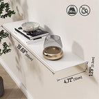 Danpoo 20 inch Long White Floating Shelf for Wall Organizer & Storage, Display Shelf, Metal Wall Shelf for Bathroom, Living Room, Kitchen, Bedroom - Image 3
