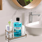 Toothbrush Holders Toothpaste Organizer Bathroom Accessories, Gold - Image 2