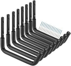 Garage Storage Ladder Hooks with 12" Jumbo Arm, 8 Pack Heavy Duty Wall Mounted Storage Hanger Utility Organizer for Bicycle, Folding Chairs, Bike and Garden Tools by Heavdace