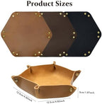 boshiho Valet Tray for Men, Leather Jewelry Catchall Key Phone Coin Box Change Caddy Bedside Storage Box (Tan) - Image 5