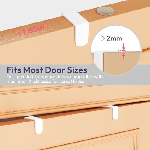 SWTYMIKI Over The Door Hook with 16 Hooks & 2 Mesh Baskets - Heavy Duty Over The Door Organizer Hanger for Towels, Coats, Clothes - Space Saving Hanging Rack for Bathroom, Living Room, White - Image 6