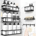 YASONIC Shower Caddy Adhesive, Rustproof Shower Organizer with Soap Holder, Large Capacity Shower Shelves for Inside Shower, No Drilling Bathroom Organizers and Storage for Home Decor 6 Pack Black by YASONIC