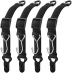 Headrest Hooks for Car, 2-in-1 Backseat Organizer with Bag Hook & Hat Clip, Extendable Universal Vehicle Storage Hanger Car Gifts for Purse, Grocery, Shopping Bag, Cap (4 Pack) by Qayacir