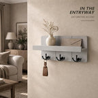 Rebee Vision Key Holder Wall Mount with 3 Key Hooks for Entryway,Light Gray - Image 5