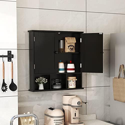 TaoHFE Black Medicine Cabinet Bathroom Over the Toilet Storage Cabinet - Image 5
