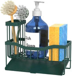Fssvcd Maifan Sink Caddy Sponge Holder for Kitchen with Brush Holder and Stainless Steel Self Drain Tray, Rustproof Kitchen Sink Organizer for Sponge, Soap Dispenser Storage Accessories Dark Green - Image 7