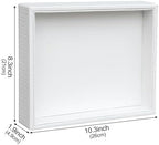 HofferRuffer Faux Leather Vanity Tray, Elegant Desktop Storage Organizer, Decorative Catchall for Perfume, Bathroom Valet, Nightstand or Dresser, 10.2 x 8.4 x 1.8 inches (White Stripe) - Image 2