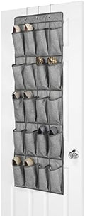 Whitmor 20 Pocket Over the Door Shoe Bag Crosshatch Gray by Whitmor