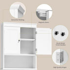 Gizoon Over the Toilet Storage Cabinet with Adjustable Shelf, White - Image 5