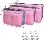 Vercord Purse Organizer Insert for Handbags Bag Organizers Inside Tote Pocketbook Women Nurse Nylon 13 Pockets Pink Large - Image 3