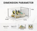 Pinkpum XXL 6 Pack Shoe Storage Box Clear Plastic Stackable Shoe Organizer - Image 2