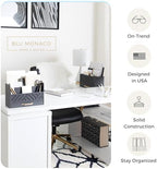 BLU MONACO | Wooden Mail Organizer with Drawer Gold Handle | Mail Sorter Organizer Countertop and Outgoing Mail Holder | Tabletop Organizer with Drawers Grey Desk Storage - Image 5