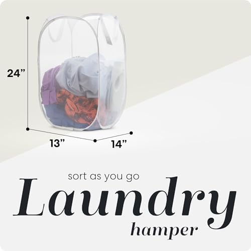Handy Laundry Pop Up Laundry Hamper 71L Sturdy Collapsible Mesh (White) - Image 2