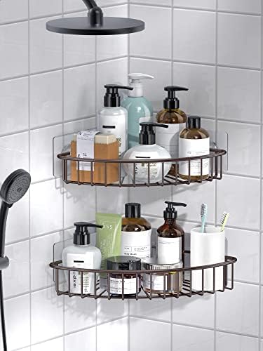SMARTAKE 2-Pack Corner Shower Caddy, SUS304 Stainless Steel, Bronze - Image 3
