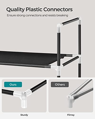 SONGMICS 2-Tier Shoe Rack, Shoe Storage for Hallway Closet, Slim and Space-Saving, Steel Frame, Non-Woven Fabric Shelves, Black ULSH052B01 (Pack of 6) - Image 7