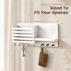 Rebee Vision Key Holder Wall Mount with Mail Slot for Hoom Decor, White - Image 2