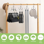 6 Pack Purse Hanger for Closet, 12 Storage Capacity Rotatable Purse Hooks, Hanging Backpack Bag Holder, Closet Organizers and Storage, Black - Image 7
