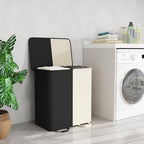 Lifewit Double Laundry Hamper with Lid, Removable Laundry Bags, White&Black - Image 6