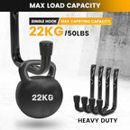 GURADESIGN 8-Pack Heavy Duty Garage Hook for Hanging 50 lbs, J Utility Hooks for Garage, Metal Wall Hooks Heavy Duty, Garage Hook for Hanging, Black - Image 3