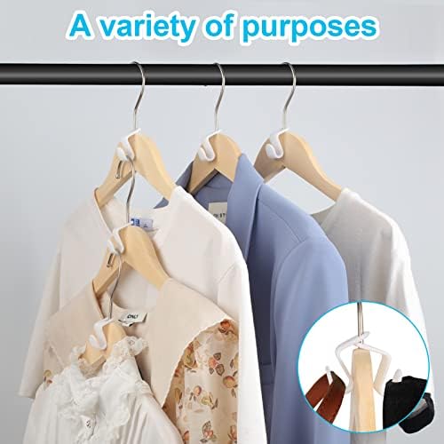 100 PCS Space Saving Hanger Hooks and Clips for Plastic Hangers (White) - Image 5