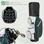 15 Way Golf Cart Bag with Organizer Top, Golf Club Cart Bag for Men - Image 2
