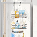 Consumest Over The Door Shower Caddy - 3 Tier Shower Organizer Hanging with Soap Holders, Large Capacity Shower Shelves with 6 Hooks, Bathroom Rack and Storage, Sand Nickel by Consumest