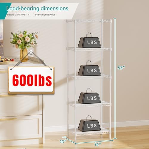 SINGAYE Metal Shelves Wire Shelving Storage Standing Adjustable Shelf Unit - Image 3