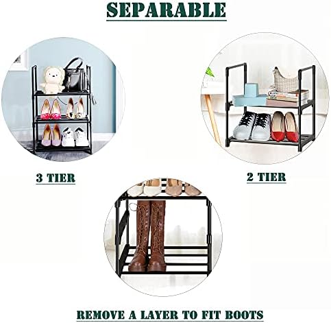 OYREL Shoe Rack, Sturdy Metal 5 Tier Narrow Shoes Organizer - Image 5