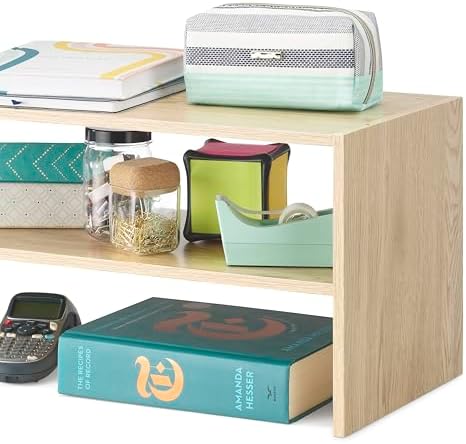 Whitmor Wood Stackable 2-Shelf Shoe Rack, White Oak, 31 inches - Image 4