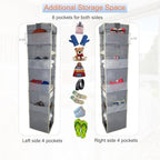 Large-Sized Hanging Shoe Organizer 10-Shelf, Sturdy Hanging Closet Organizer with 8 Side Pockets, Wider Hanging Shelves for Storage Shoes Clothes Jeans Shirts Toys, Grey - Image 4