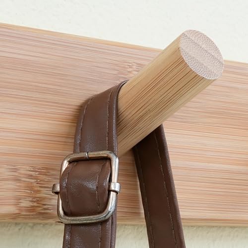 SKOLOO Wall Mounted Coat Rack 38", 10 Hooks, Bamboo, Shaker Style, Natural - Image 5
